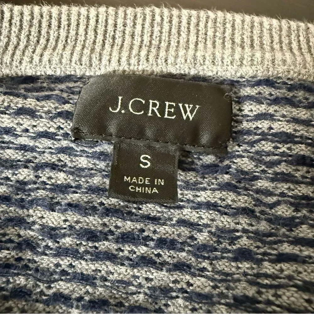 J Crew Sweater Mens Sz S Gray Knit Crew Neck 100% Cotton Preppy Office Career